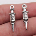 7x25mm 2g Antique Silver Zinc Alloy 3D Syringe Charm Pendant for Medical Theme Jewelry Making