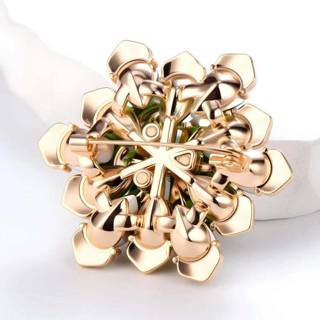 Elegant Blue Cornflower Snowflake Brooch With Rhinestone Alloy Petals, Luxury Lapel Pin Corsage Gift