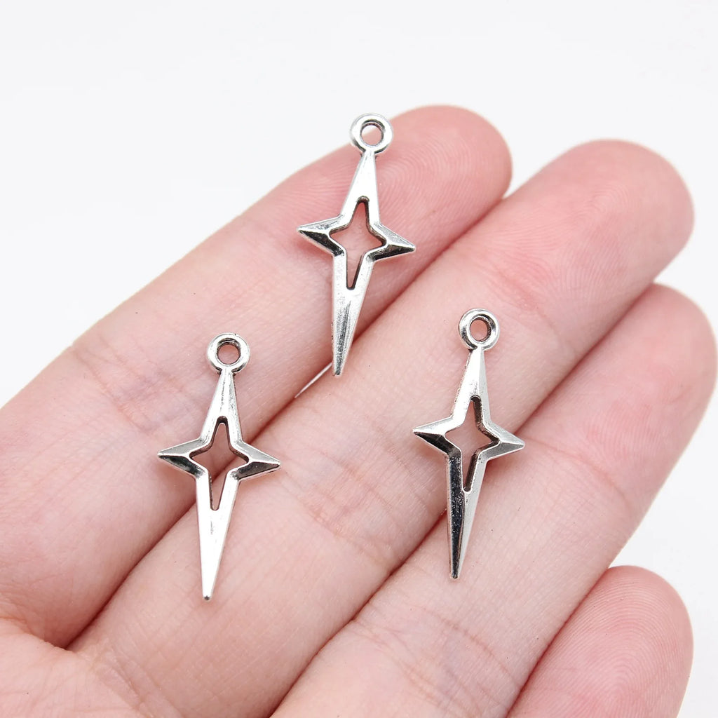 23x10mm 0.5g Multicolor Zinc Alloy Hollow Star Charm Pendant for DIY Necklace Bracelet Jewelry Making