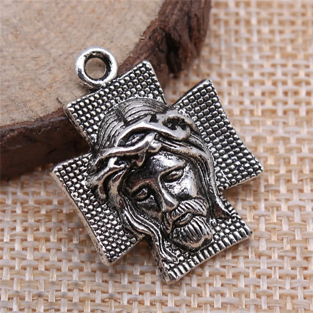 28x22mm 2.7g Antique Silver Zinc Alloy Cross Charm Pendant for DIY Necklace Bracelet Jewelry Making