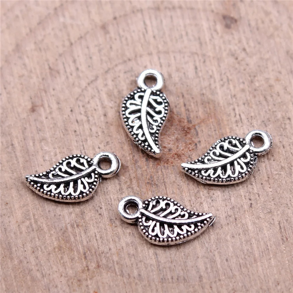 10x5mm 0.22g Antique Silver Zinc Alloy Leaf charm pendant for DIY necklace bracelet making