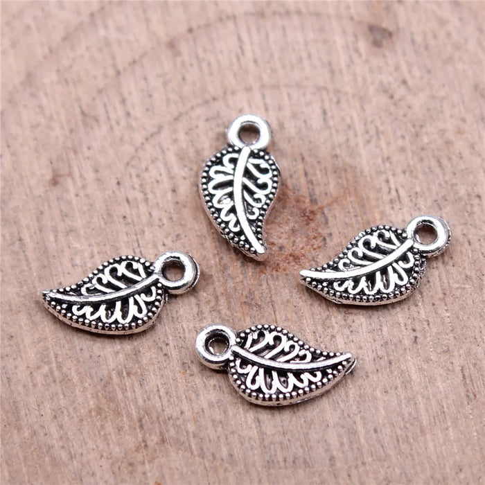 10x5mm 0.22g Antique Silver Zinc Alloy Leaf charm pendant for DIY necklace bracelet making