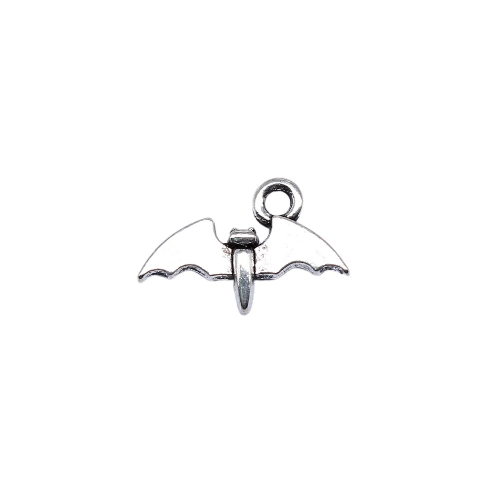 9x14mm 0.35g Antique Silver Zinc Alloy Bat Charm Pendant for DIY Necklace Bracelet Making