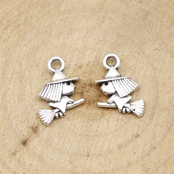 16x12mm 0.8g Multicolor Zinc Alloy Little Witch Charm Pendant for DIY Necklace Bracelet Making