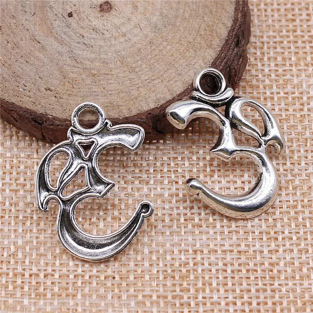 28x22mm 2.1g Multicolor Zinc Alloy OM Charm Pendant for DIY Necklace Bracelet Making