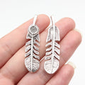 48x12mm 4.8g Multicolor Zinc Alloy Feather Charm Pendant for DIY Necklace Bracelet Jewelry Making