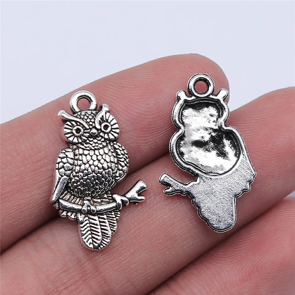 25x15mm 1.7g Multicolor Zinc Alloy Owl Cat Charm Pendant for DIY Necklace Bracelet Making