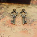 25x10MM Antique Silver Zinc Alloy Flower Key Charm Pendant for DIY Necklace Bracelet Jewelry Making