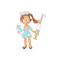 Cute Enamel Alloy Nurse Girl Brooch With Syringe, Fashion Lapel Pin Suit Accessory Gift For Women