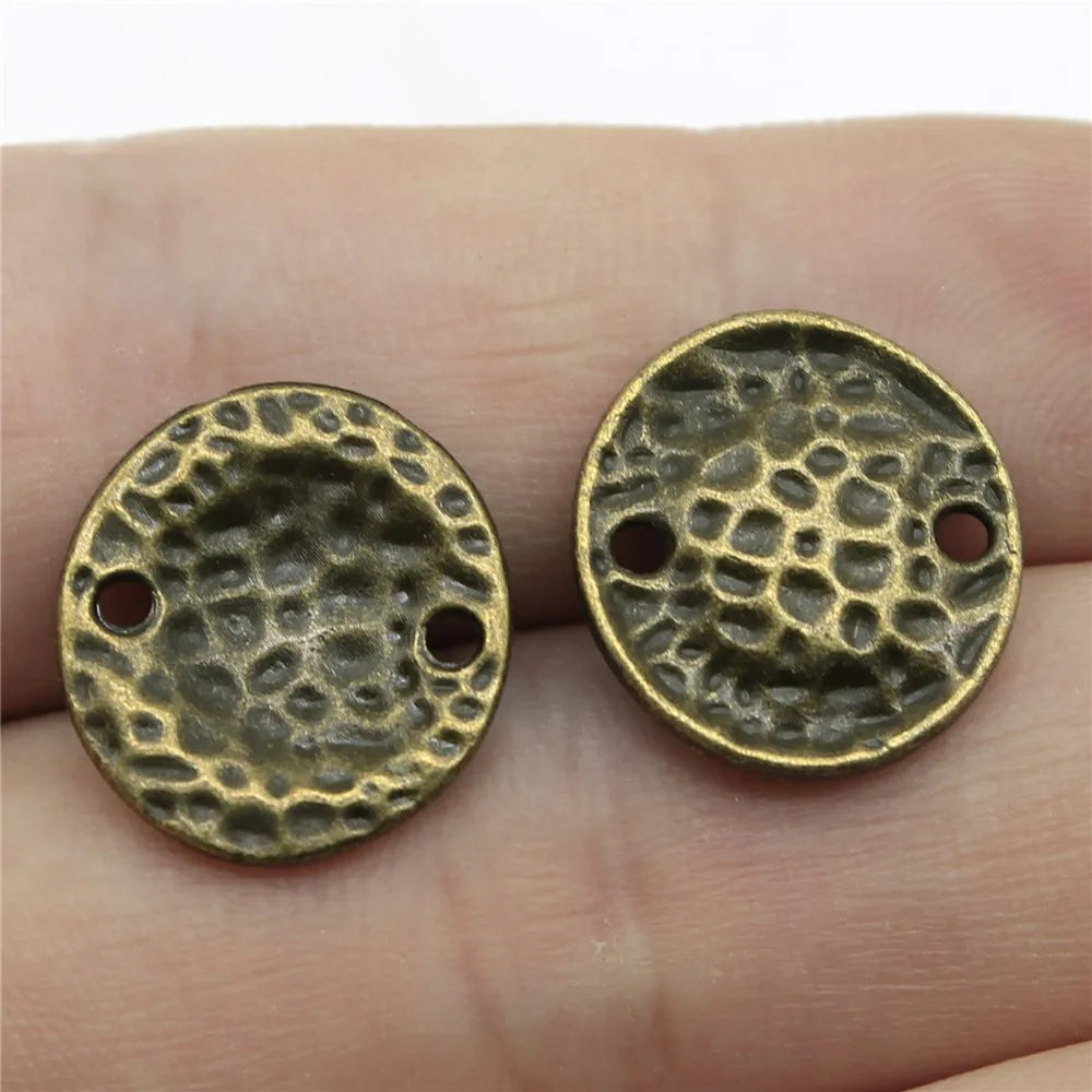 16x15mm 1.5g Zinc Alloy Small Water Ripple Tag Connector Charm for DIY Bracelet Jewelry Making