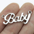 38x17mm 2.5g Antique Silver Zinc Alloy Baby Letter Connector Charm for Bracelet Necklace Making