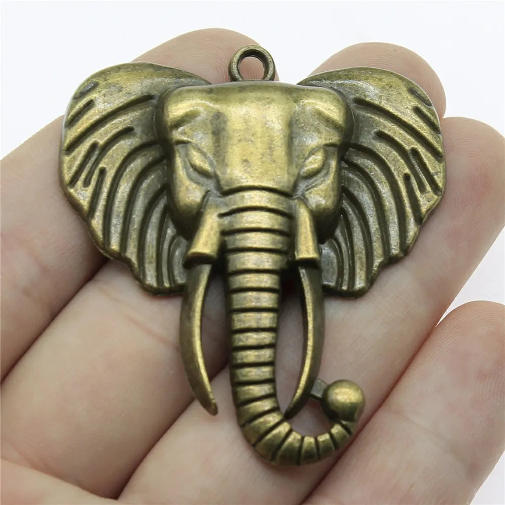 54x47mm 10.1g Multicolor Zinc Alloy Elephant Charm Pendant for DIY Necklace Bracelet Jewelry Making