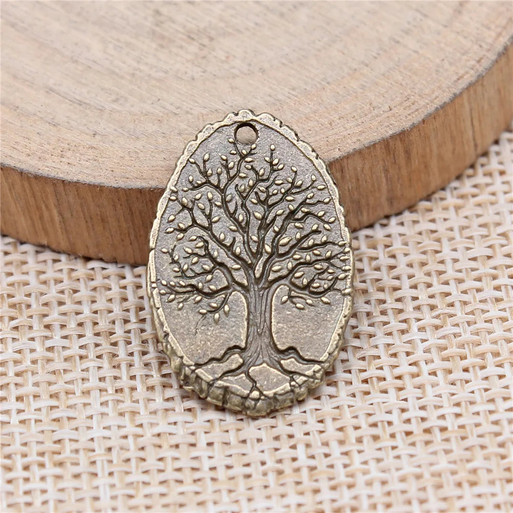 26x17mm 2.89g Multicolor Zinc Alloy Tree of Life Charm Pendant for DIY Bracelet Necklace Making