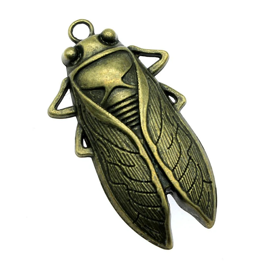 62x33mm 10.1g Multicolor Zinc Alloy Large Cicada Charm Pendant for DIY Insect Jewelry Making