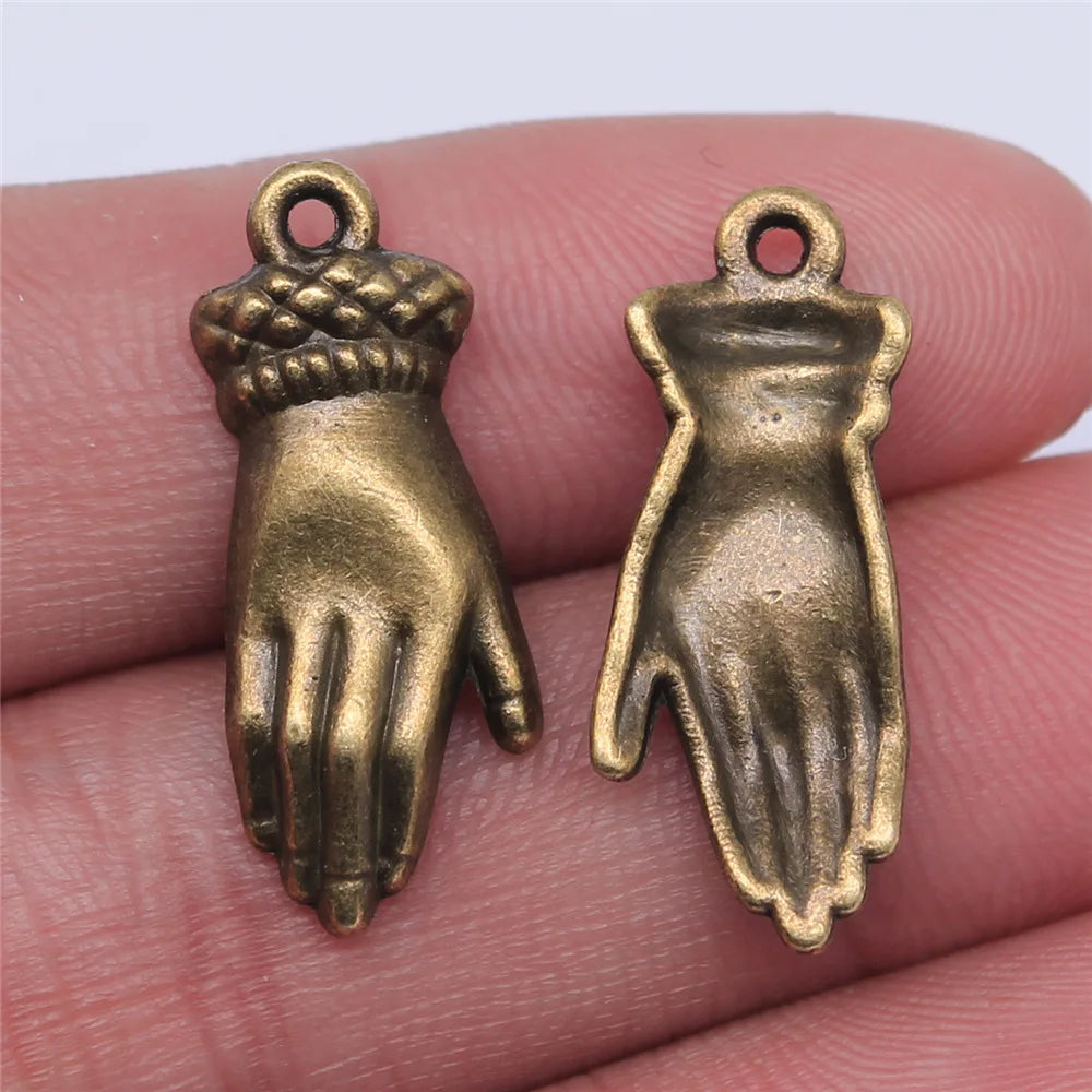 26x10mm 2g Zinc Alloy Palm Hand Charm Pendant for DIY Necklace Bracelet Jewelry Making