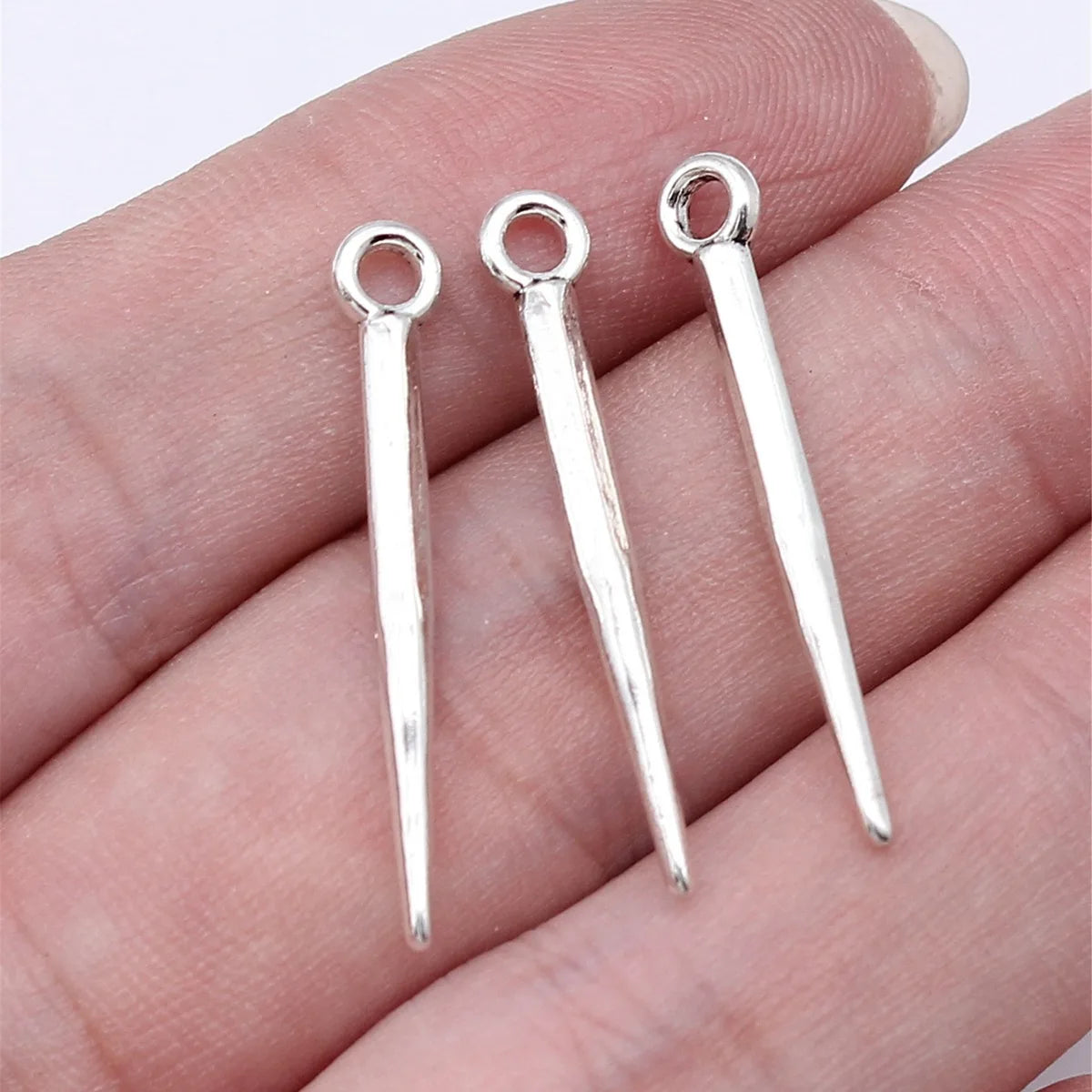29x2.5mm 0.68g Multicolor Zinc Alloy Pointed Cone Charm Pendant for DIY Necklace Earring Making