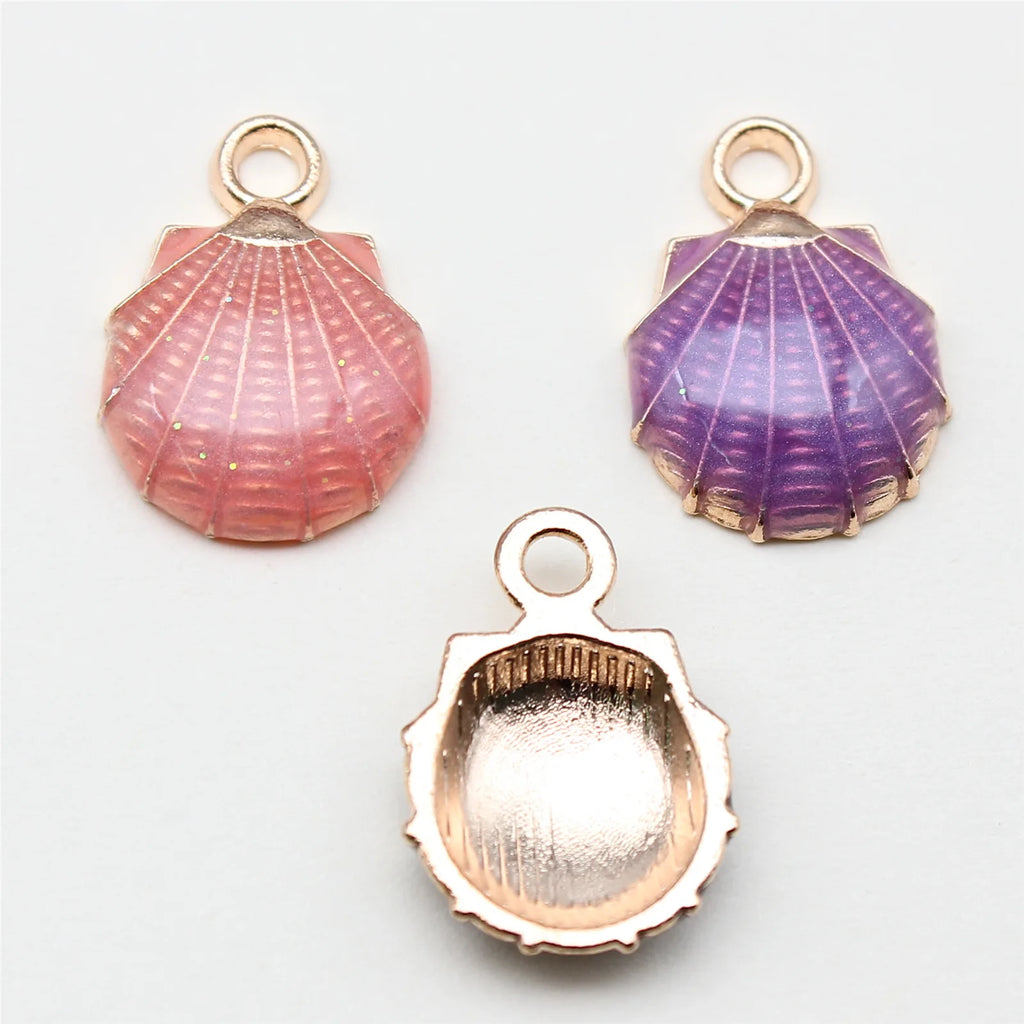 18x13mm 1.4g Multicolor Zinc Alloy Shell Charm Pendant for DIY Necklace Earring Bracelet Making