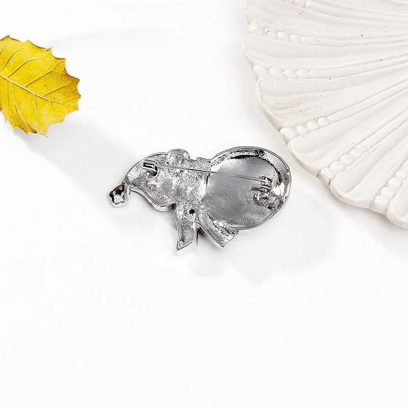 Cute Christmas Snowman Snowflake Enamel Rhinestone Alloy Brooch, Festive Lapel Pin Corsage Gift