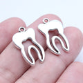 15x24mm 2g Antique Silver Zinc Alloy Tooth Charm Pendant for DIY Dentist Theme Jewelry Making