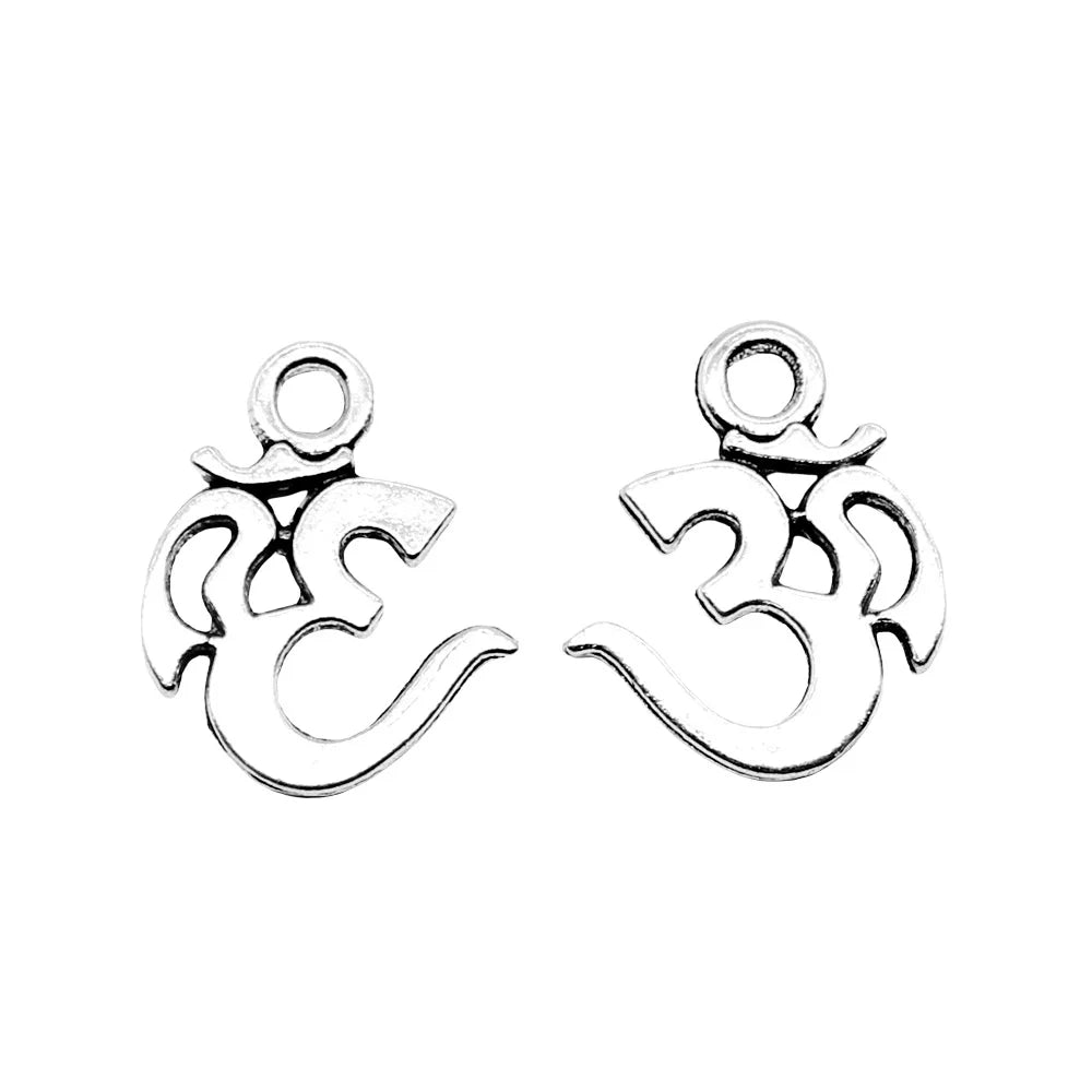 15x12mm 0.5g Antique Silver Zinc Alloy OM Charm Pendant for DIY Jewelry Making
