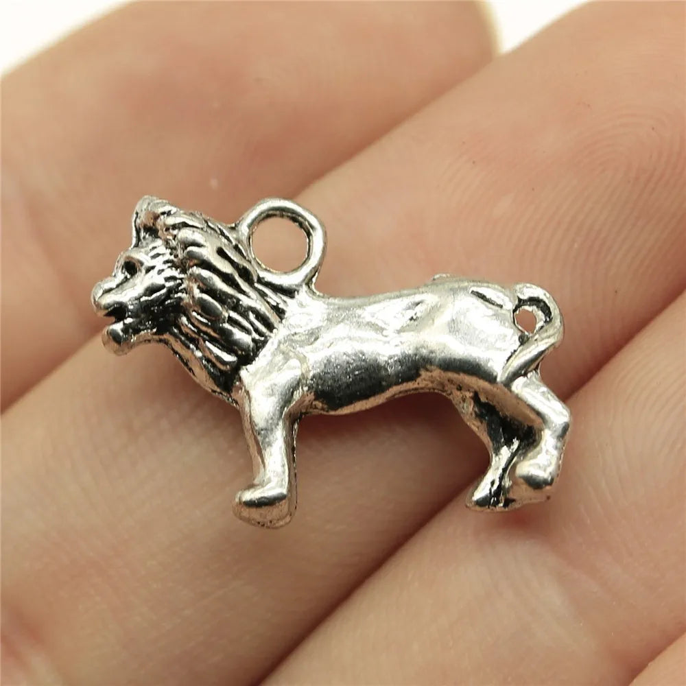 23x15mm 3.4g Multicolor Zinc Alloy Lion Charm Pendant for DIY Bracelet Necklace Jewelry Making
