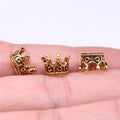 10x7x6mm 1.3g Multicolor Zinc Alloy Crown Bead Charm Pendants for DIY Necklace Bracelet Making