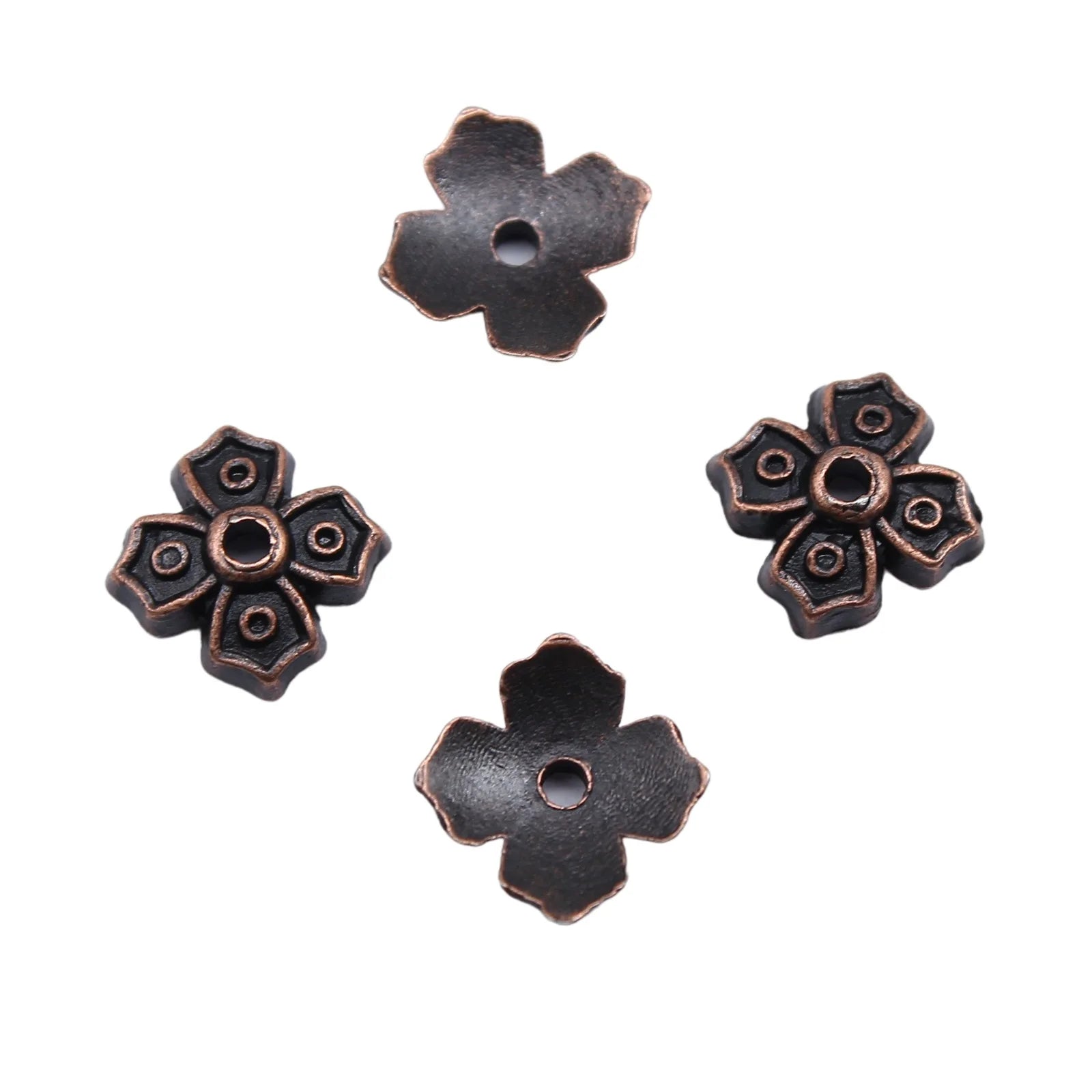 7x7mm 0.29g Multicolor Zinc Alloy Flower Bead Cap Jewelry Findings for DIY Pendant Bracelet Making