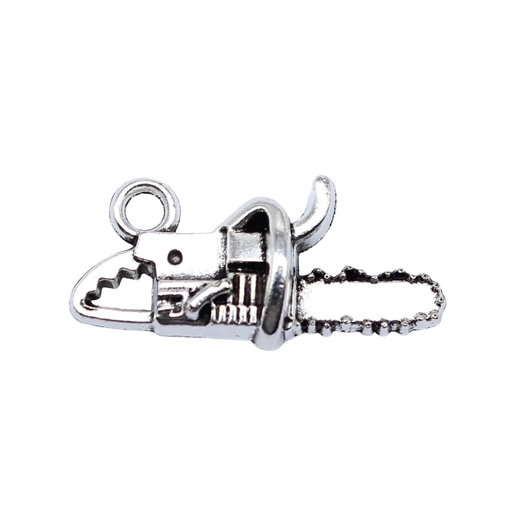 10x20mm 1.8g Antique Silver Zinc Alloy Chainsaw Charm Pendant for DIY Bracelet Necklace Jewelry Making