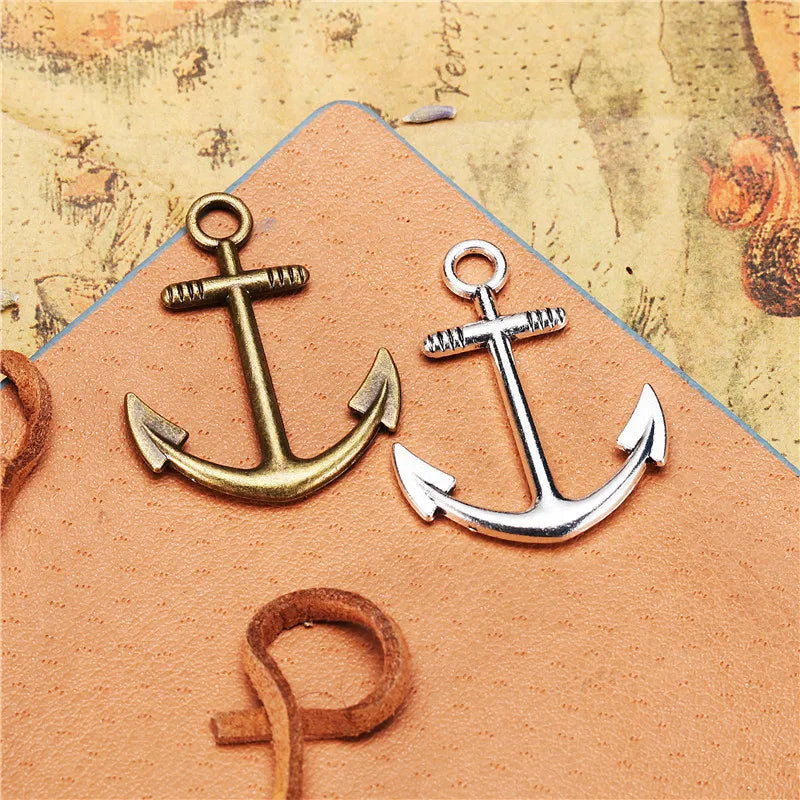 32x25MM Antique Silver Zinc Alloy Anchor Charm Pendant for DIY Necklace Bracelet Jewelry Making