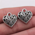 20x21mm 2.6g Multicolor Zinc Alloy 3D Hollow Heart Charm Pendant for Bracelet Necklace Making