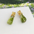 Forest Fairy Irregular Geometric Acrylic Drop Earrings Handmade Gradient Dyed Women's Jewelry