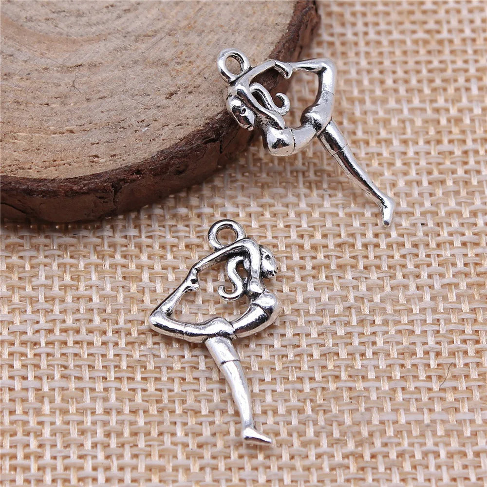 14x26mm 1.2g Antique Silver Zinc Alloy Dancing Charm Pendant for DIY Bracelet Necklace Making