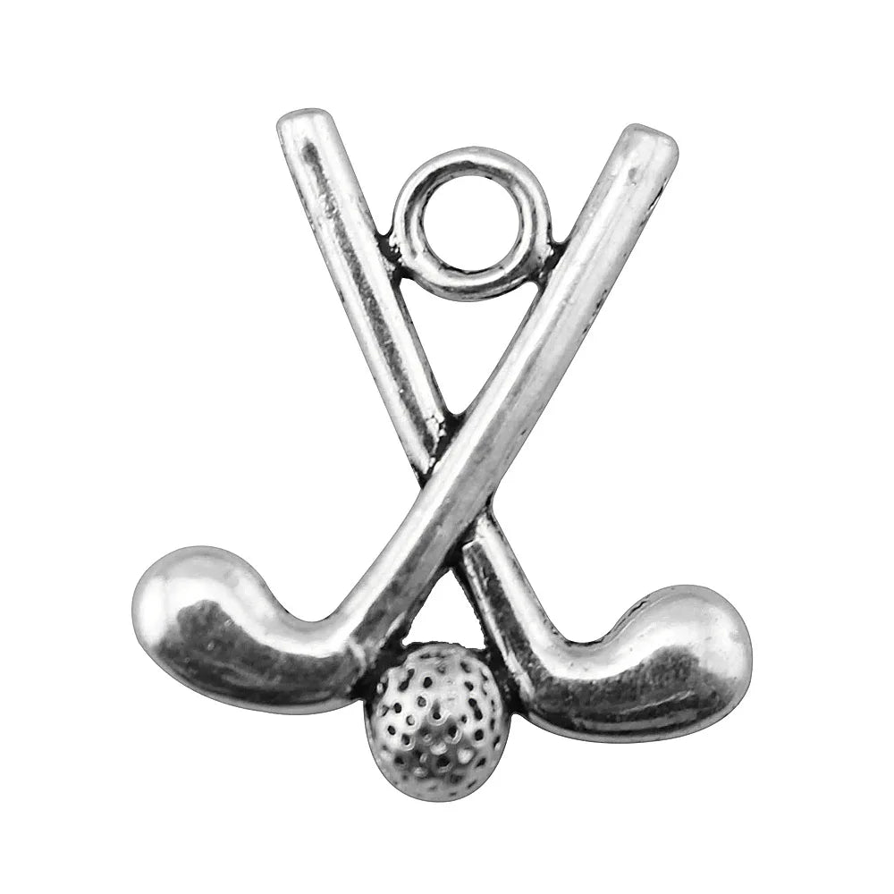 25x22mm 2.1g Antique Silver Zinc Alloy Golf Club Charm Pendant for DIY Necklace Bracelet Jewelry