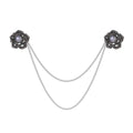 Elegant Korean Camellia Pearl Brooch With Gold Chain And Rhinestone Zircon, Women's Lapel Pin Suit Accessory