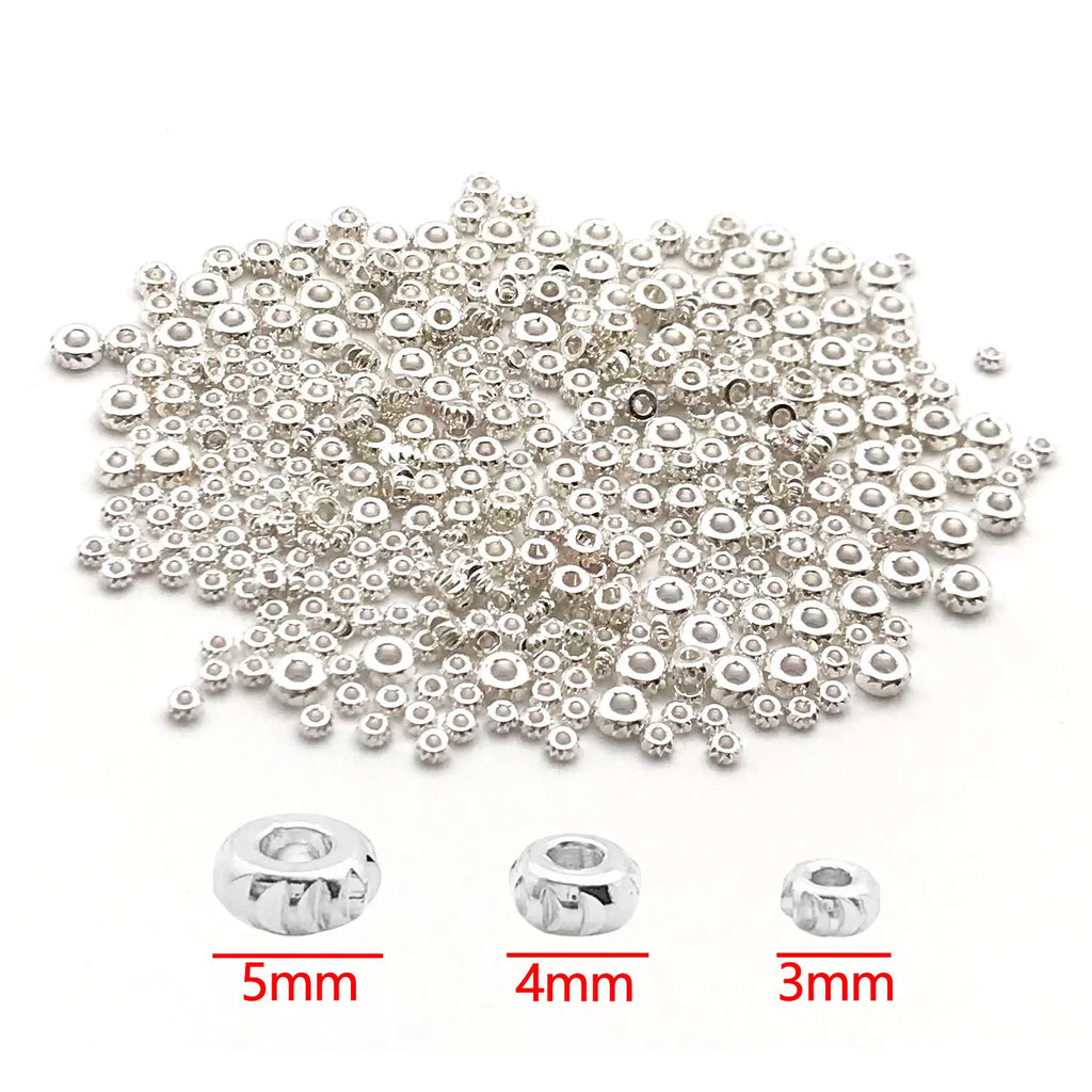18K Gold Plated Copper Alloy Round Spacer Beads for DIY Bracelet Necklace Bead Making