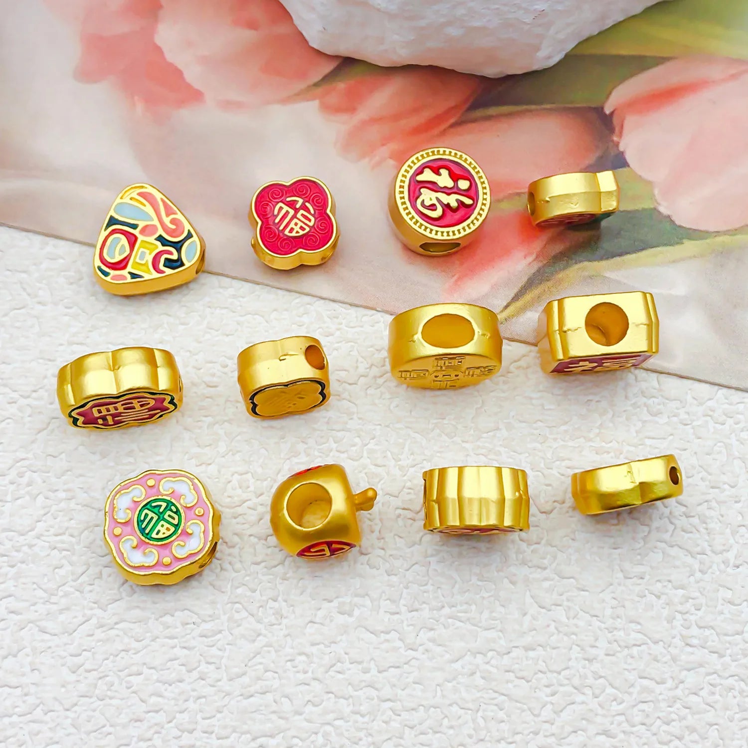 Enamel Zinc Alloy Pharaoh Head Enamel Beads