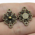 20x15mm 1.3g Multicolor Zinc Alloy Flower Connector Charm for DIY Bracelet Necklace Jewelry Making