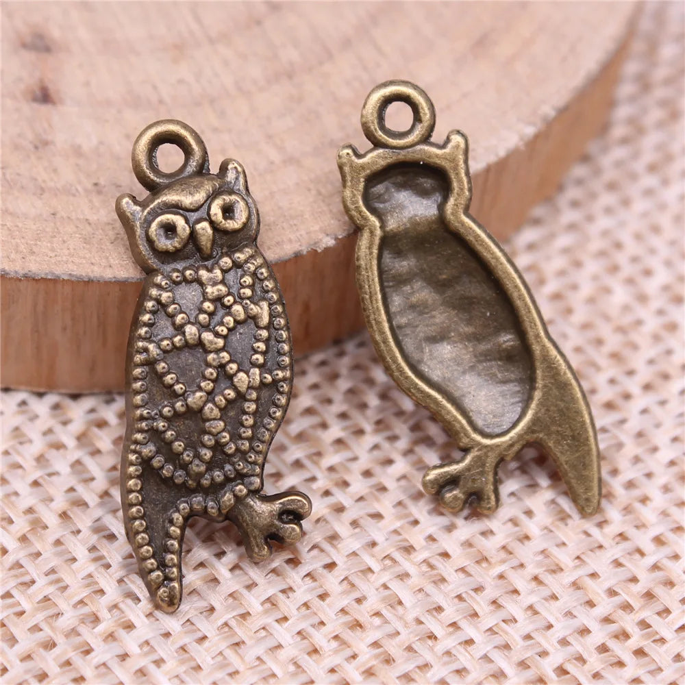 25x10mm 1.4g Multicolor Zinc Alloy Owl Cat Charm Pendant for DIY Necklace Bracelet Jewelry Making