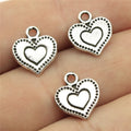 13x11mm 0.7g Multicolor Zinc Alloy Double Sided Small Heart Charm Pendant for DIY Jewelry Making