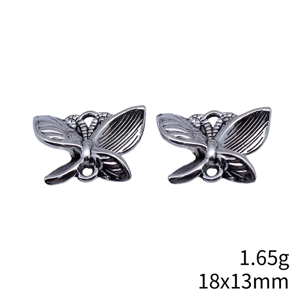 18x13mm 1.65g Antique Silver Zinc Alloy Butterfly Connector Charm for DIY Bracelet Necklace Making