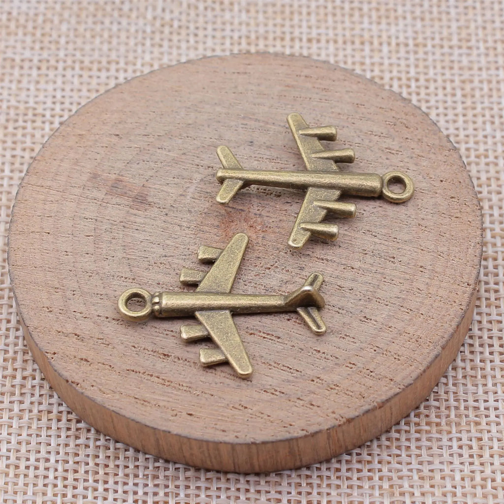 27x21mm 1.6g Multicolor Zinc Alloy Airplane Charm Pendant for Travel Theme DIY Jewelry Making