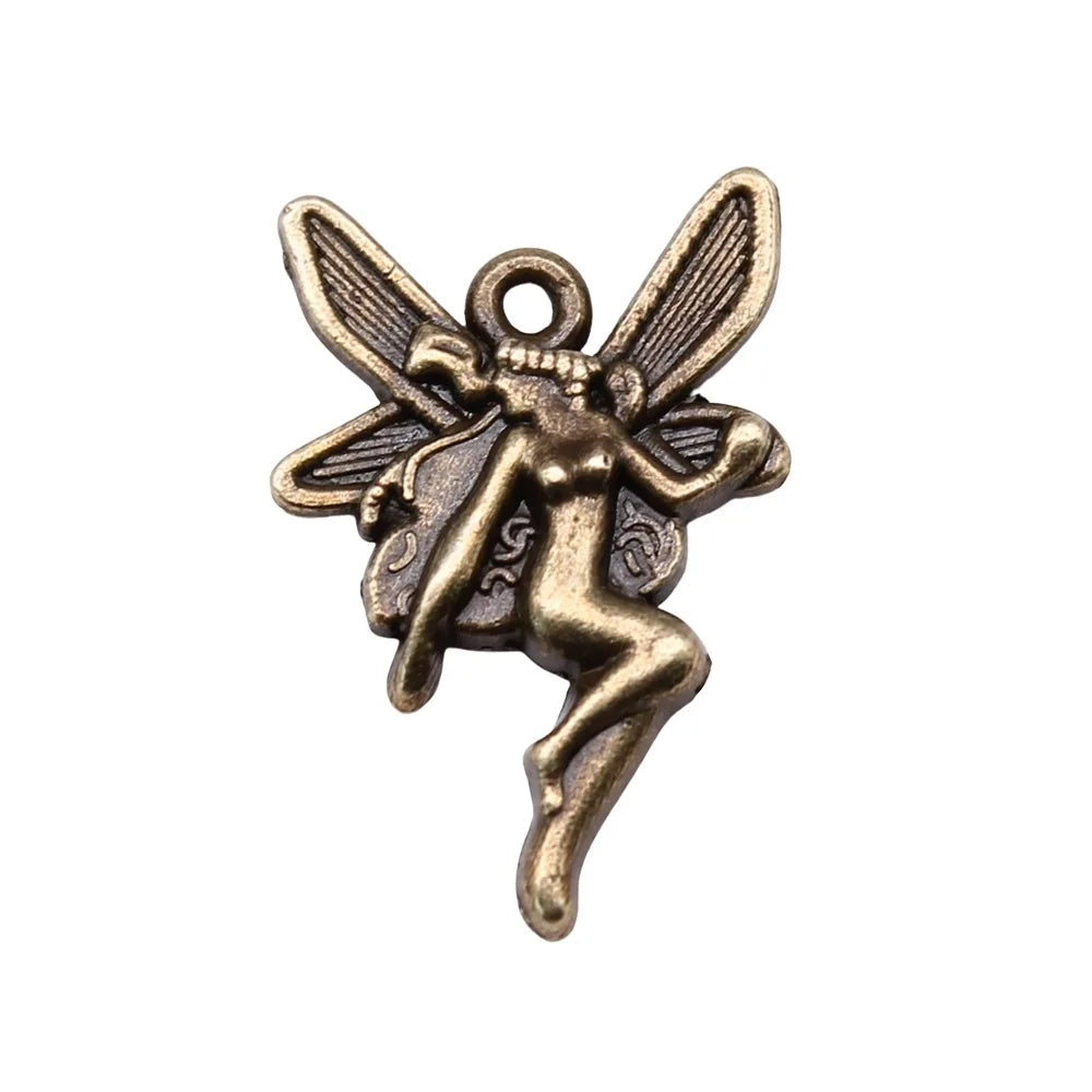 15x21mm 1g Multicolor Zinc Alloy Angel Figure Charm Pendant for DIY Necklace Bracelet Making
