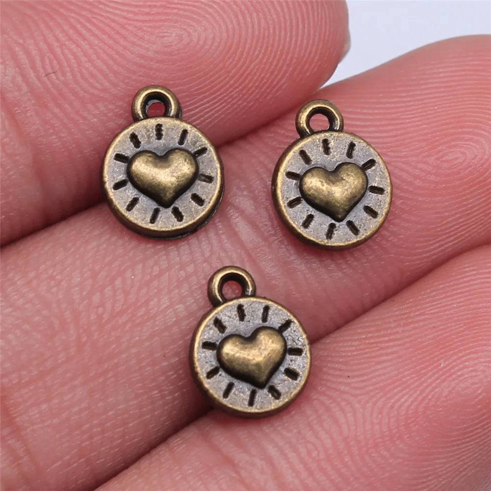 10x8mm 0.6g Multicolor Zinc Alloy Heart Charm Pendant for DIY Necklace Bracelet Jewelry Making