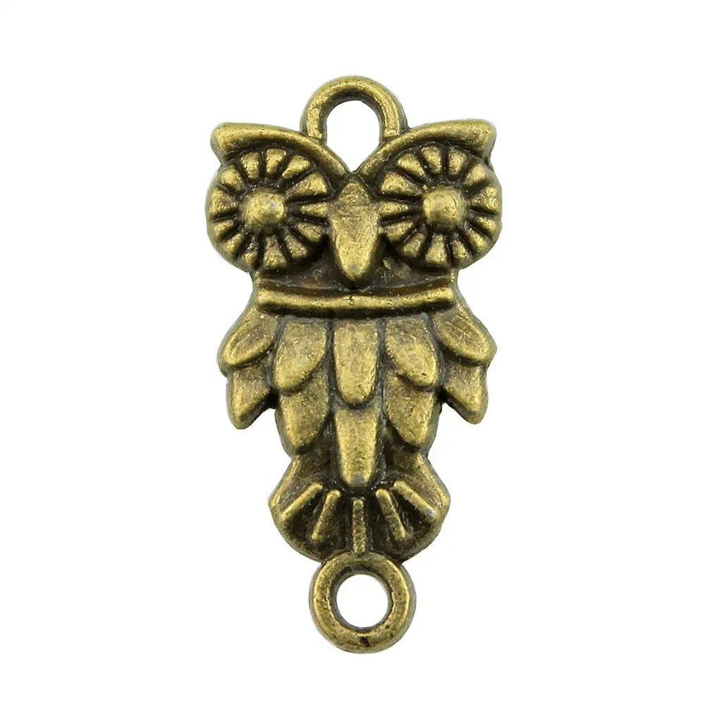 21x11mm 1g Multicolor Zinc Alloy Owl Cat Connector Charm for DIY Bracelet Necklace Jewelry Making