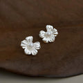 Copper Floral Stud Earrings Fresh Sweet Simple Commuter Elegant Ear Jewelry