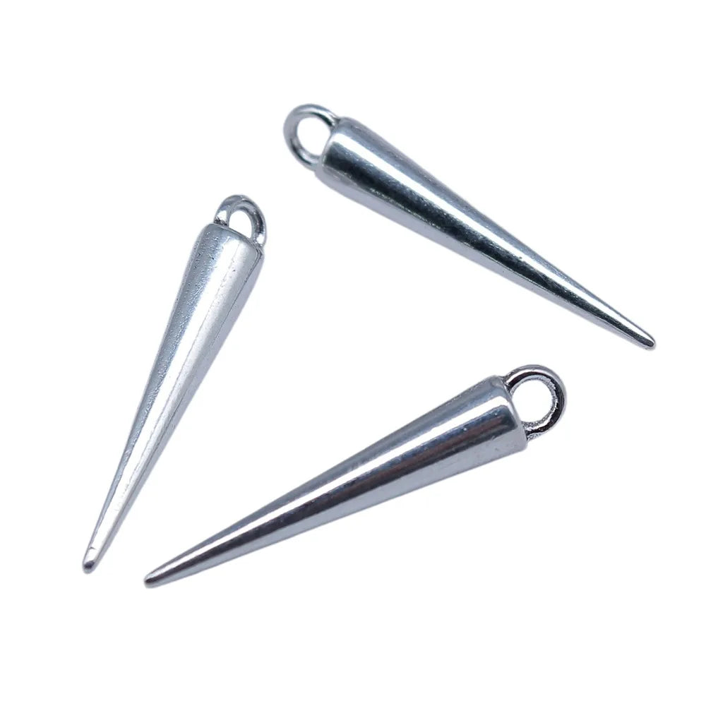 4x25mm 1g Multicolor Zinc Alloy Cone Charm Pendant for DIY Necklace Bracelet Jewelry Making