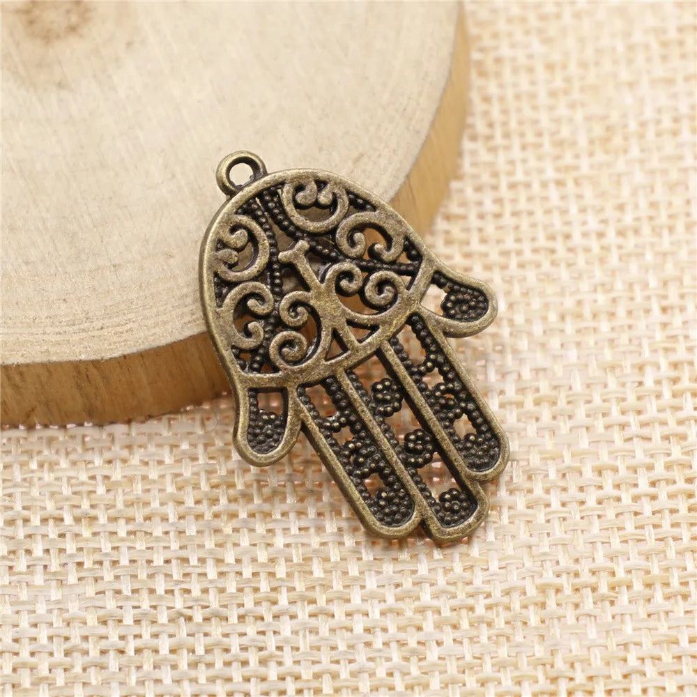 35x24mm 3.4g Multicolor Zinc Alloy Hand Charm Pendant for DIY Necklace Bracelet Making