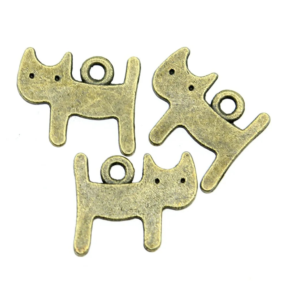 14x12mm 0.8g Multicolor Zinc Alloy Cat Charm Pendant for DIY Necklace Bracelet Jewelry Making