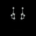 Mini Zircon Pave 12 Zodiac Stud Earrings, Silver Plated Copper Constellation Jewelry
