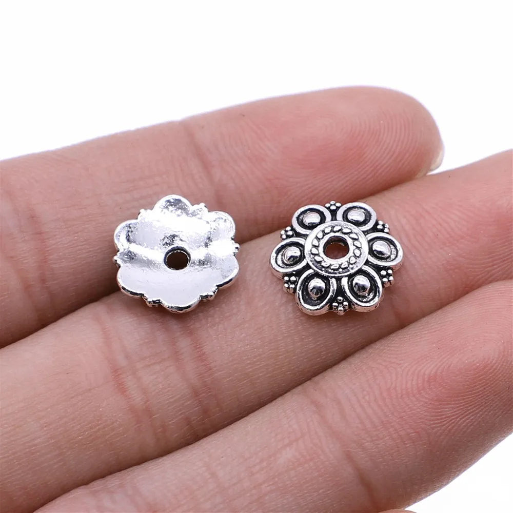12x12mm 1g Multi-Color Zinc Alloy Flower Bead Caps for DIY Bracelet Necklace Jewelry Making